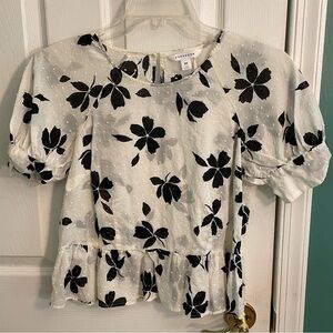 POPSUGAR Lightweight B&W Floral Blouse